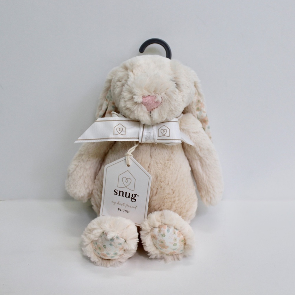 Snug Floral Beige Bunny Plush Soft Baby Toy Stuffed Animal Lovey 12" Medium - Picture 2 of 6